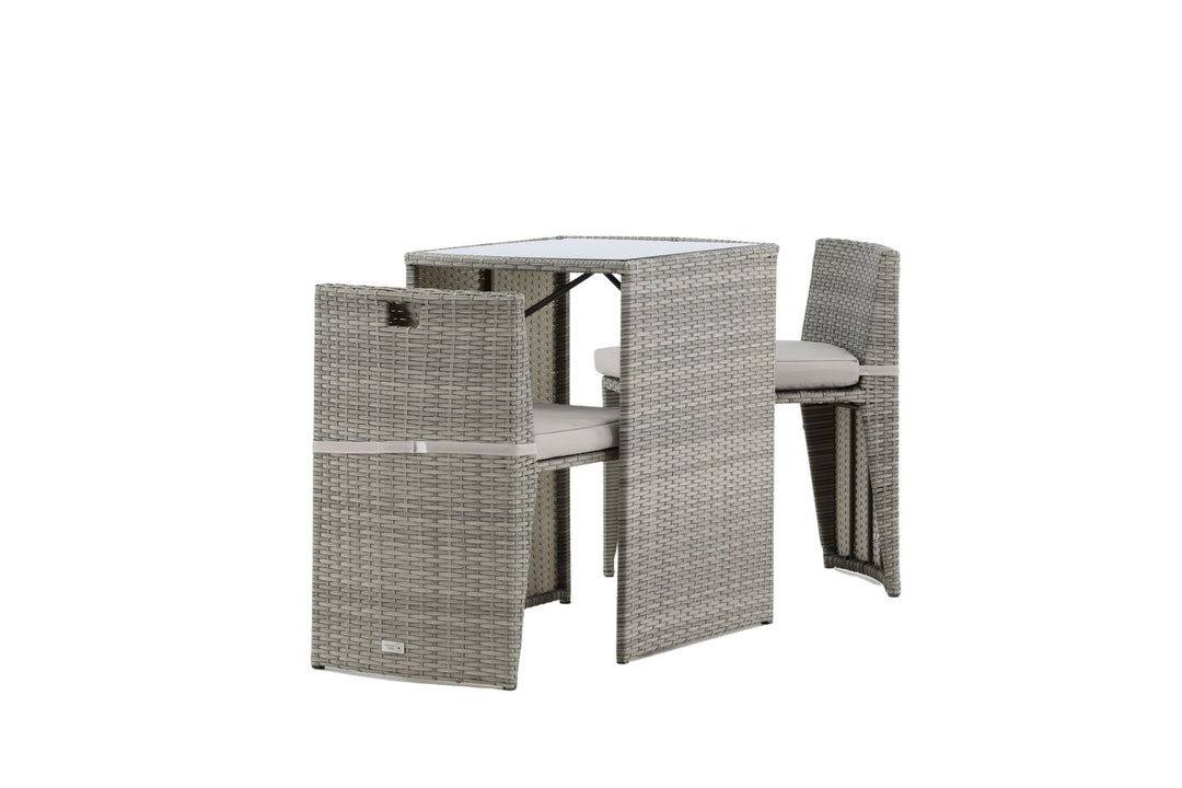 Venture Home Savanna - Caféset- Grey - Wicker -