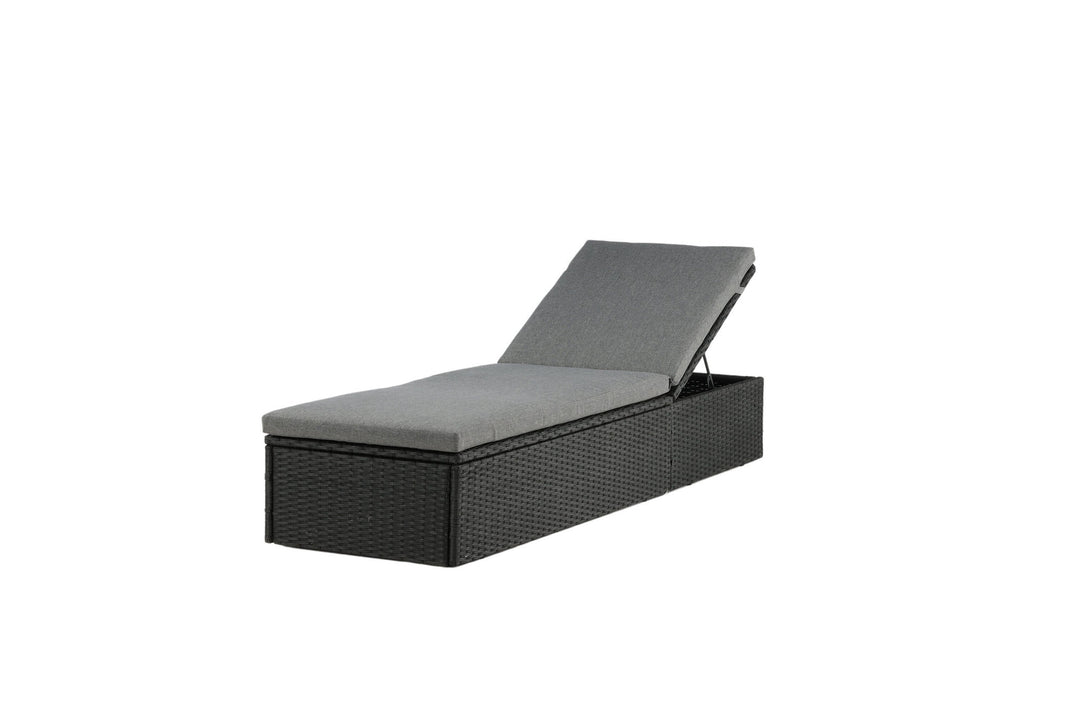 Venture Home Quad - Sun Lounge inc. Cushion- Black - Wicker -