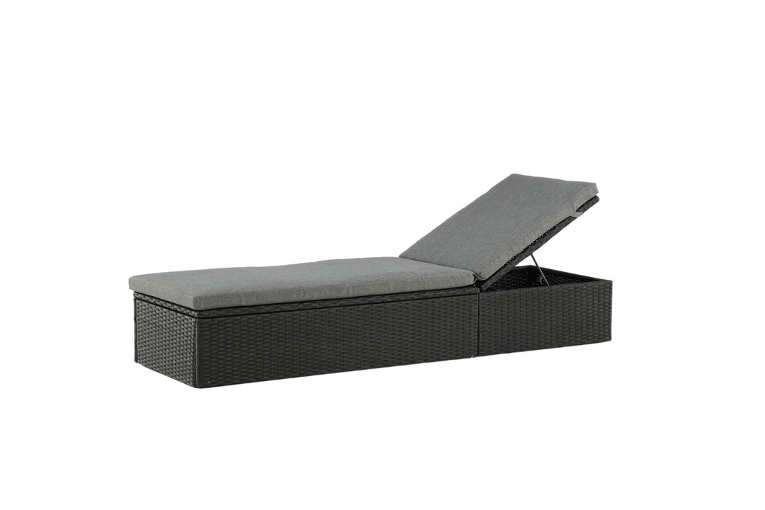 Venture Home Quad - Sun Lounge inc. Cushion- Black - Wicker -