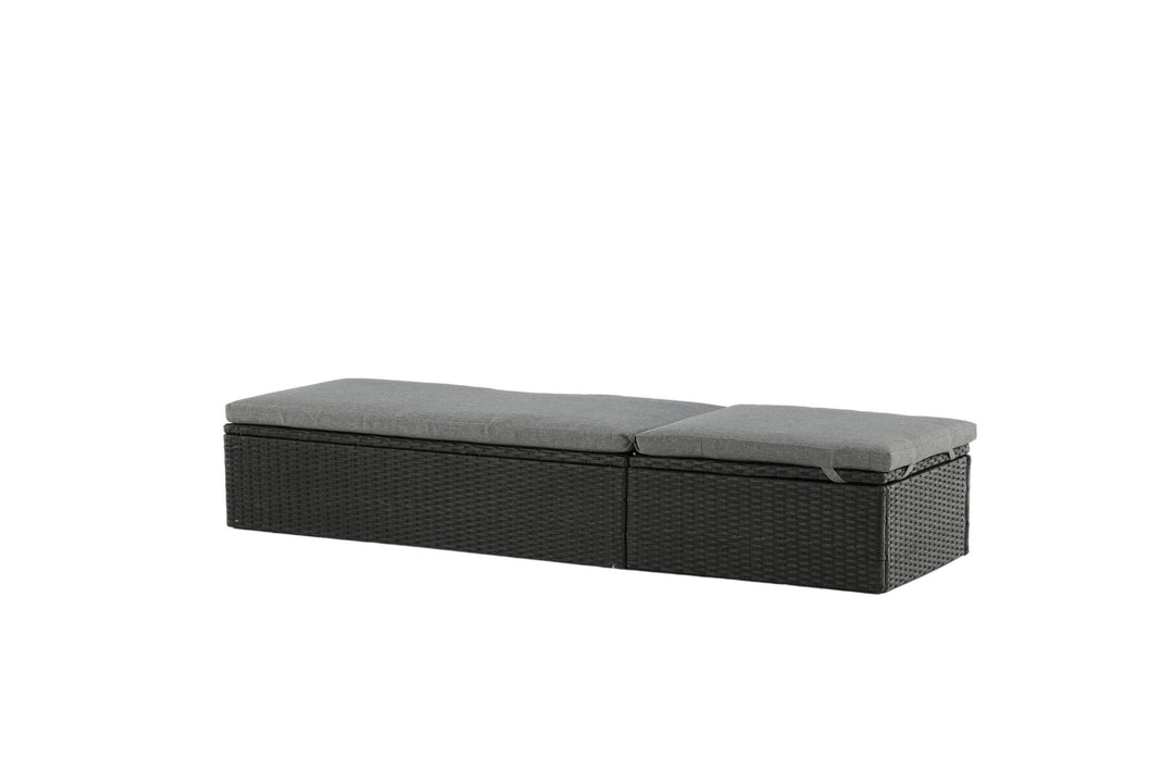 Venture Home Quad - Sun Lounge inc. Cushion- Black - Wicker -