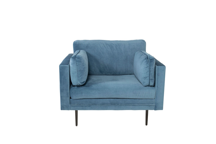 Venture Home Boom - Single Chair Velvet - Blue+Black Legs for Boom Sofa - FULL SET_1