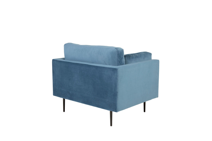 Venture Home Boom - Single Chair Velvet - Blue+Black Legs for Boom Sofa - FULL SET_1