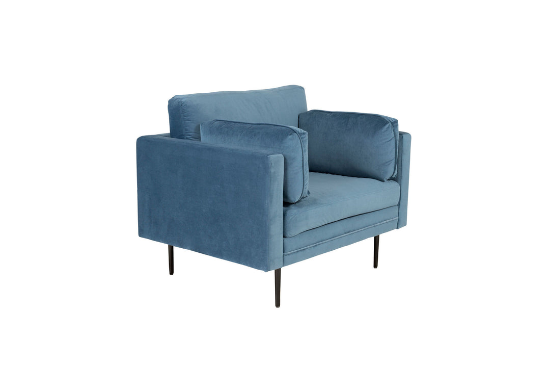 Venture Home Boom - Single Chair Velvet - Blue+Black Legs for Boom Sofa - FULL SET_1