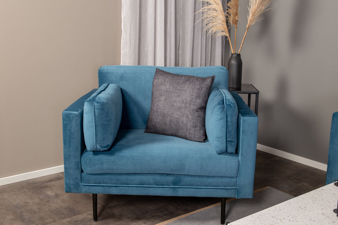Venture Home Boom - Single Chair Velvet - Blue+Black Legs for Boom Sofa - FULL SET_1