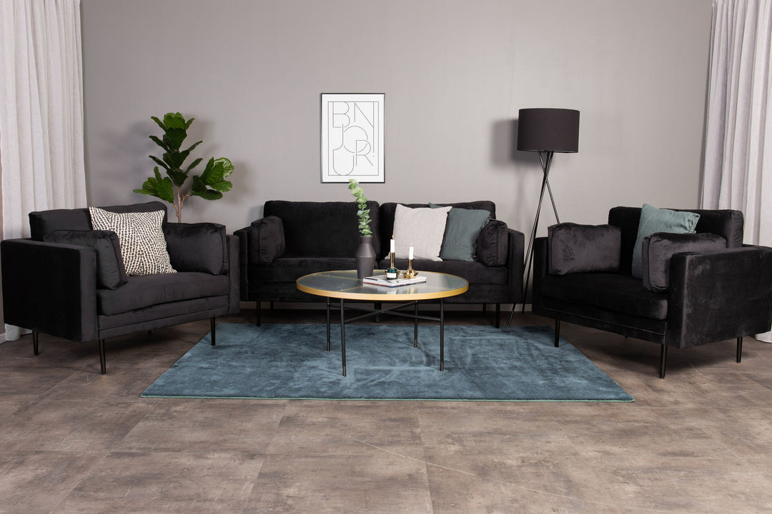 Venture Home Boom - 3 seat sofa Velvet - Black+Black Legs for Boom Sofa - FULL SET_1