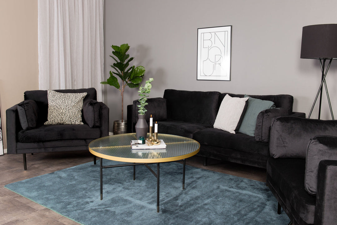 Venture Home Boom - 3 seat sofa Velvet - Black+Black Legs for Boom Sofa - FULL SET_1
