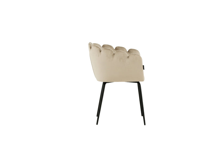 Furniture Fashion Limhamn Chair - Black / Beige Velvet