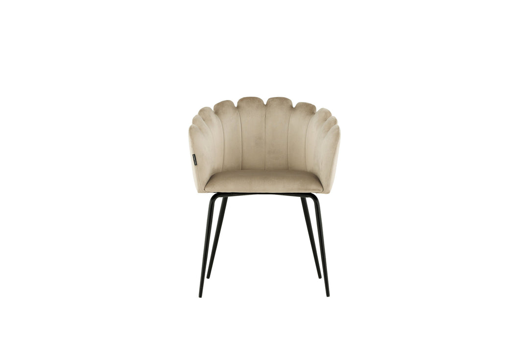 Furniture Fashion Limhamn Chair - Black / Beige Velvet