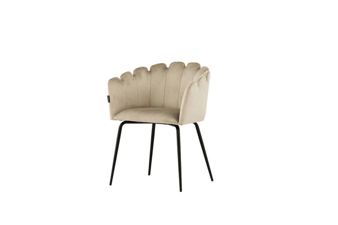 Furniture Fashion Limhamn Chair - Black / Beige Velvet