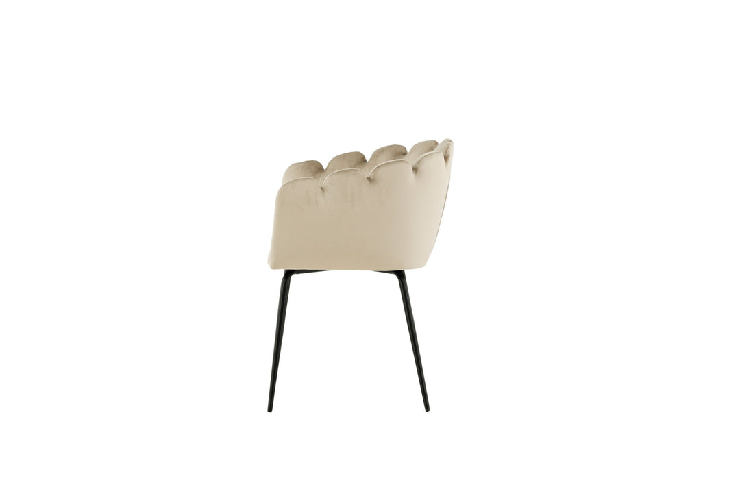 Furniture Fashion Limhamn Chair - Black / Beige Velvet
