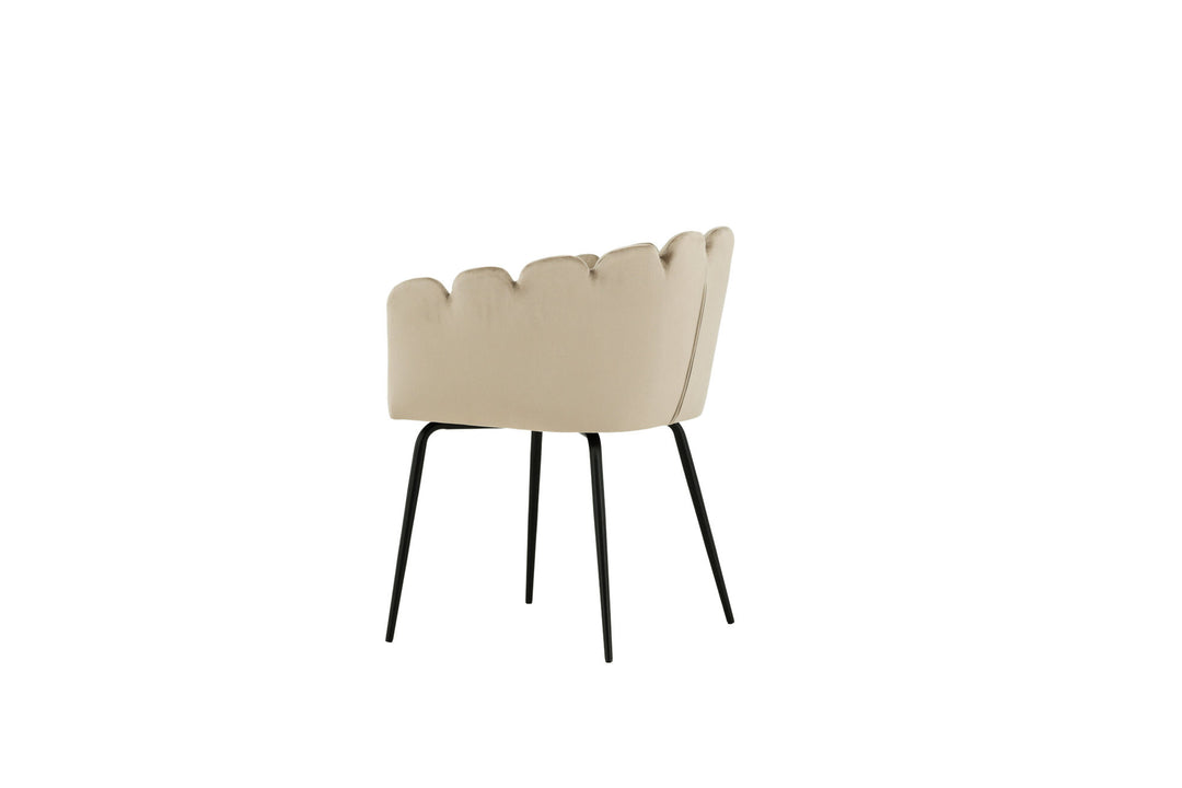 Furniture Fashion Limhamn Chair - Black / Beige Velvet