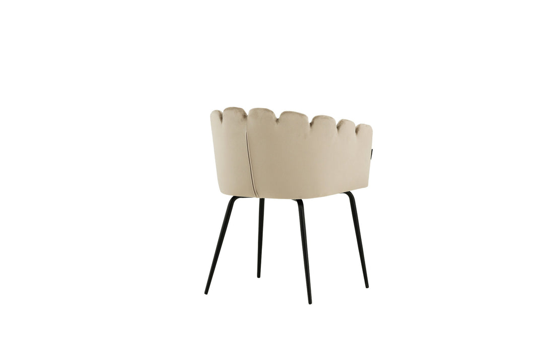 Furniture Fashion Limhamn Chair - Black / Beige Velvet