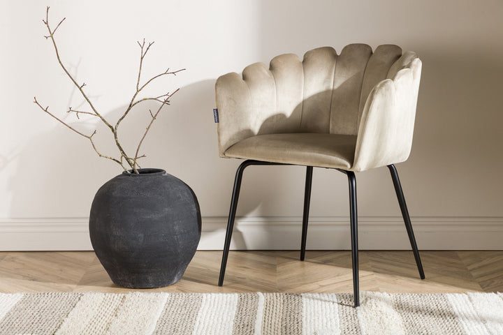Furniture Fashion Limhamn Chair - Black / Beige Velvet