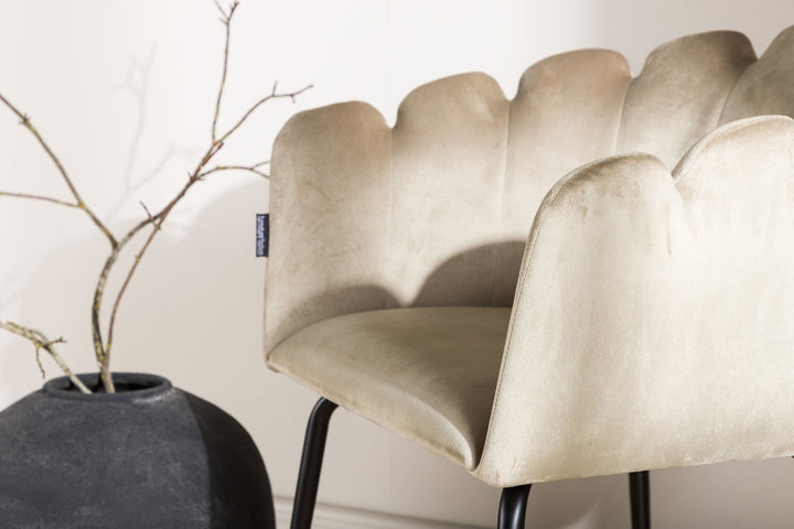 Furniture Fashion Limhamn Chair - Black / Beige Velvet