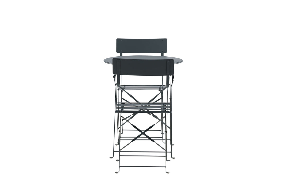 Venture Home Marseille Foldable steel bistro set  - Dark grey