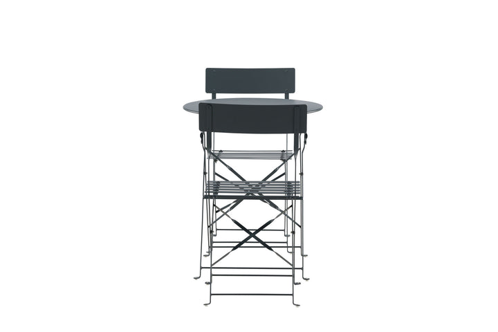 Venture Home Marseille Foldable steel bistro set  - Dark grey