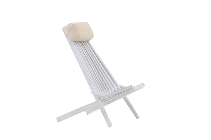 Venture Home Maja Lounge Chair - Acacia W/neckpillow - White wash