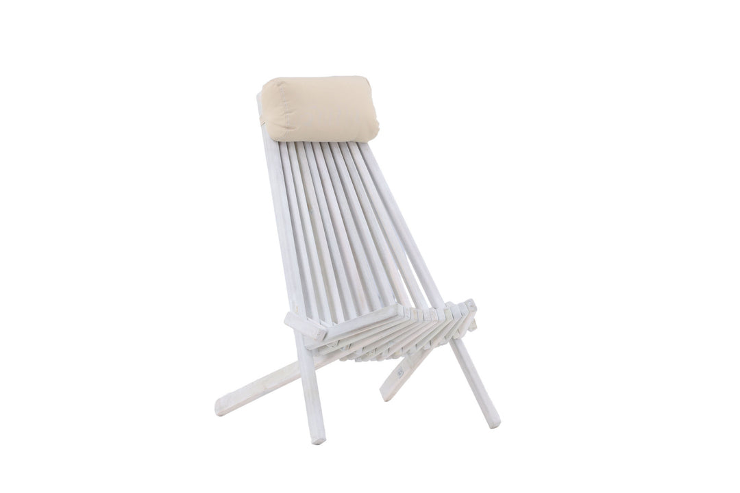 Venture Home Maja Lounge Chair - Acacia W/neckpillow - White wash