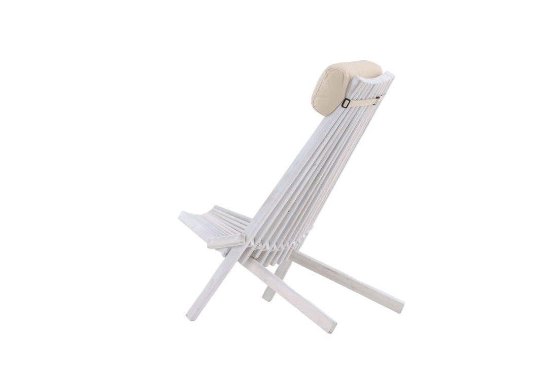 Venture Home Maja Lounge Chair - Acacia W/neckpillow - White wash