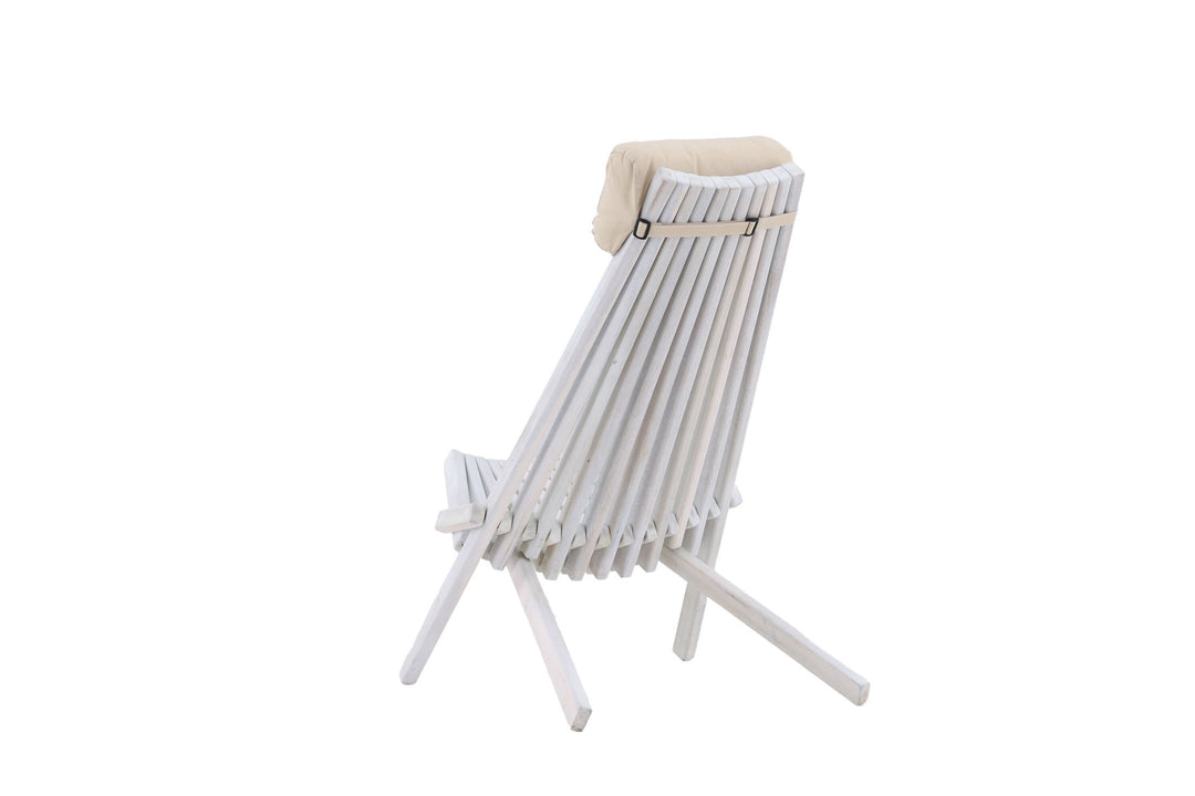 Venture Home Maja Lounge Chair - Acacia W/neckpillow - White wash