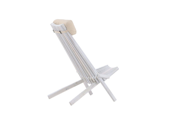 Venture Home Maja Lounge Chair - Acacia W/neckpillow - White wash
