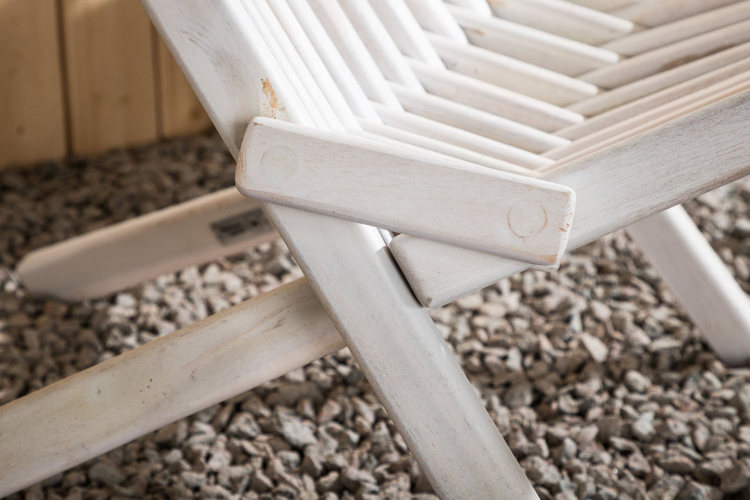Venture Home Maja Lounge Chair - Acacia W/neckpillow - White wash