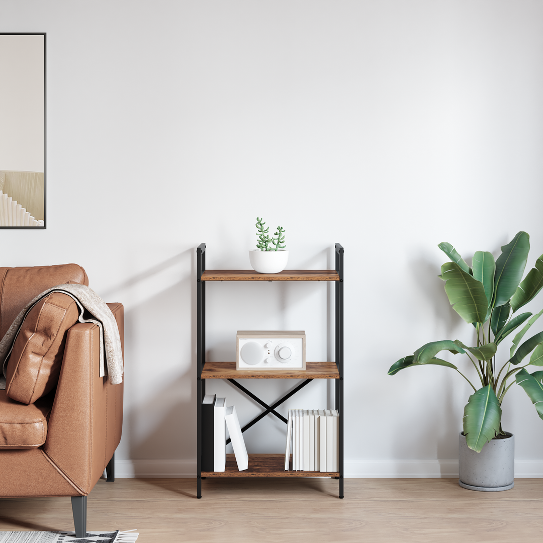 Bogreol Gammelt træ 56 x 34 x 96 cm Konstrueret træ