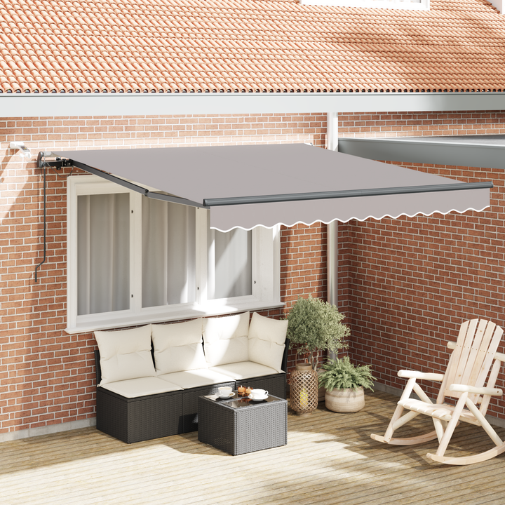 Udtrækkelig markise Lysegrå 350 x 250 cm Polyester
