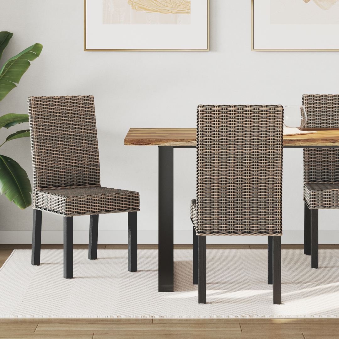 Spisestuestol 2 pcs Kubu Rattan og massiv mahogni træ