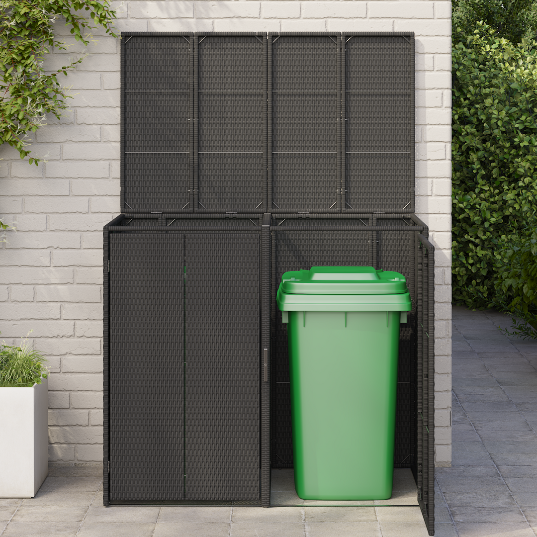 Affaldsbin boks 2 pcs Sort 130 x 80 x 115 cm Polyethylen
