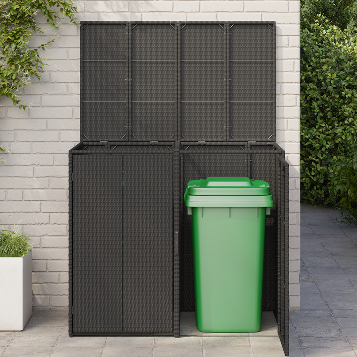 Affaldsbin boks 2 pcs Sort 130 x 80 x 115 cm Polyethylen