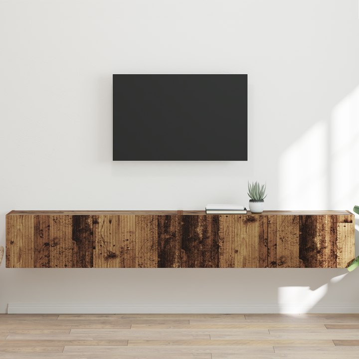 TV vægskab 2 pcs Gammelt træ 98 x 31 x 29,5 cm Konstrueret træ
