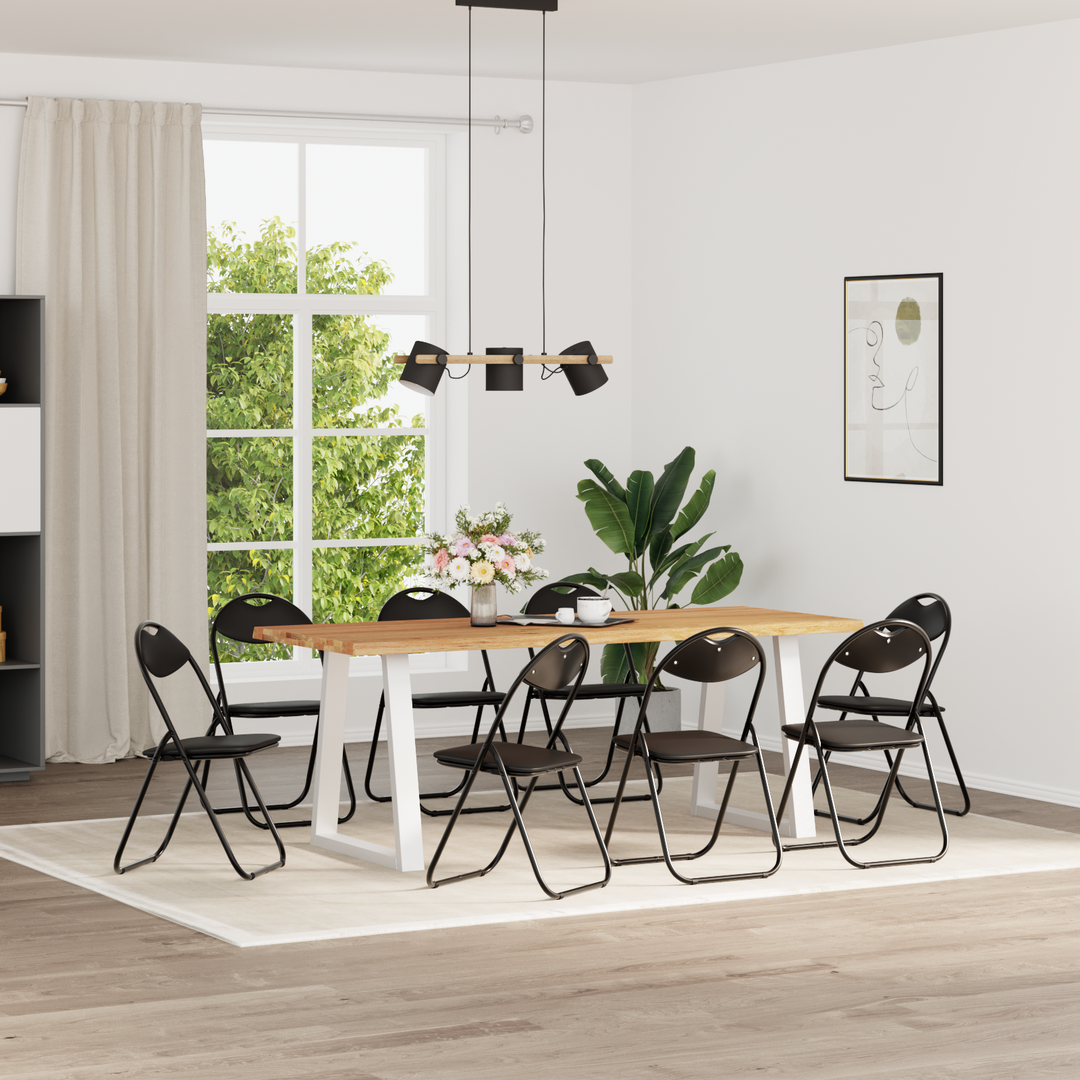 Sammenklappelig stol 8 pcs Sort 48 x 43,5 x 81 cm Faux læder