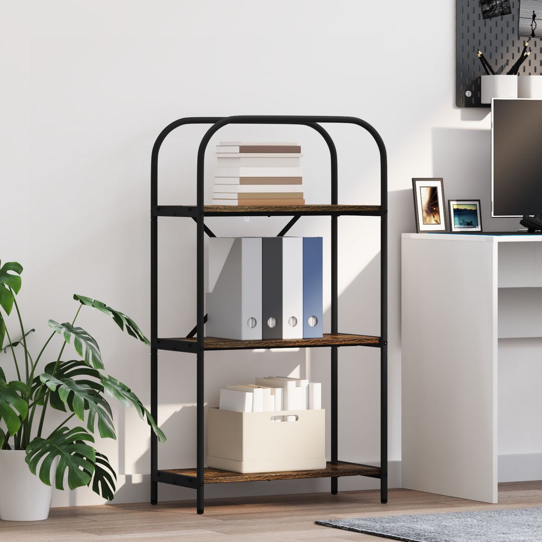 Bogreol Røget eg 60 x 30 x 109 cm Konstrueret træ