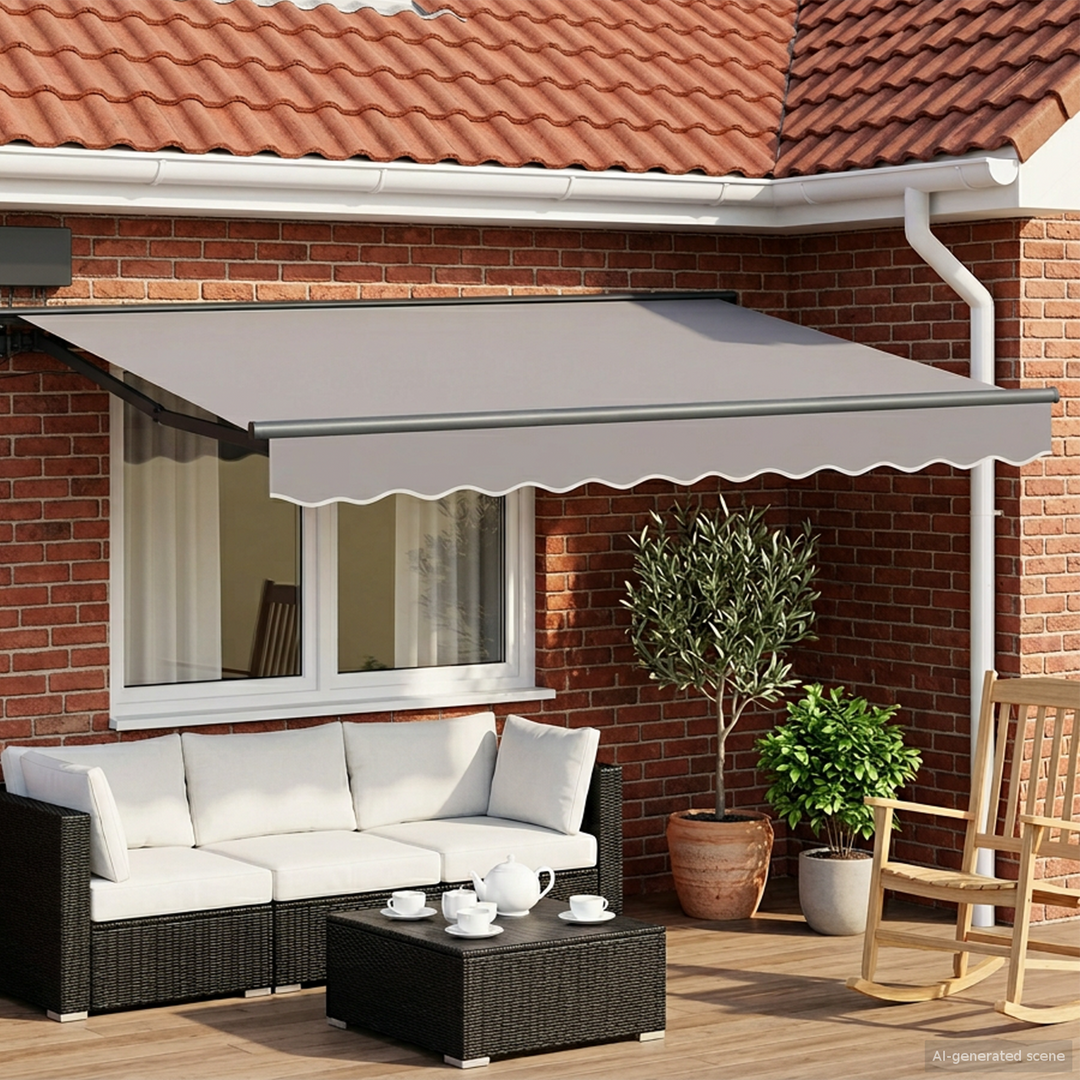 Elektrisk Utrækkelig Markise Lysegrå og antracit 3 x 2,5 m