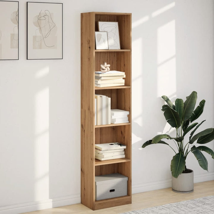 bogreol kunstnerisk eg 40x24x176 cm konstrueret træ