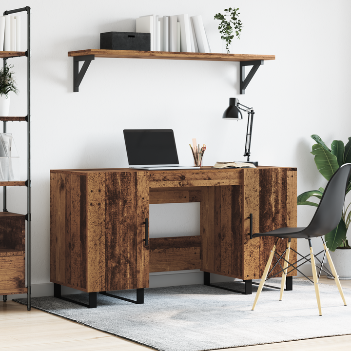 Bord med hylde Gammelt træ 140 x 50 x 75 cm Konstrueret træ