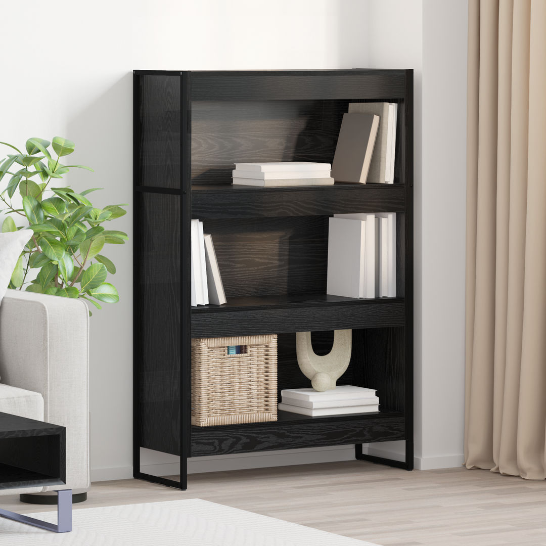 Bogskab Sort eg 80 x 30 x 121 cm Konstrueret træ