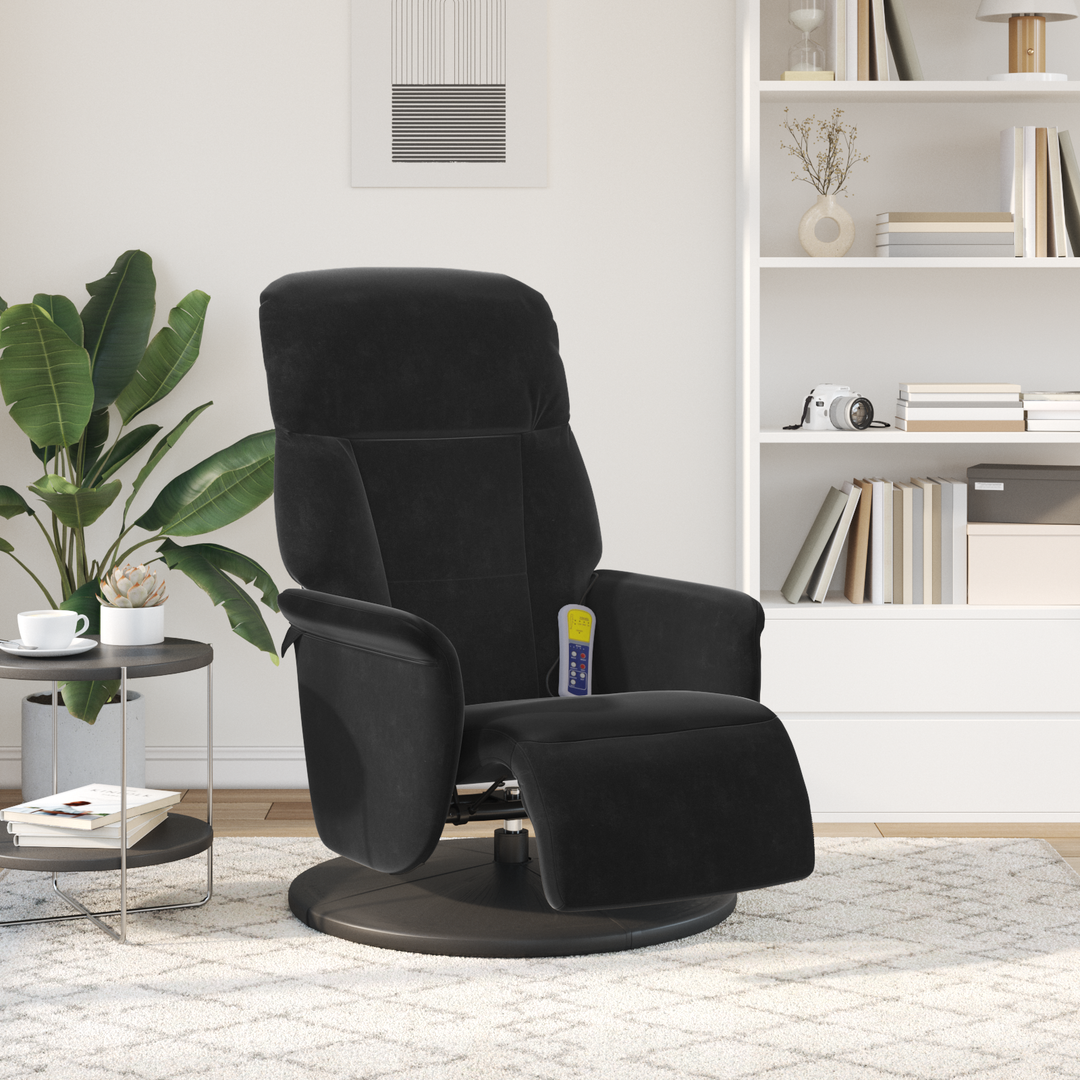 Massage Lænestol Sort 91 x 71 x 105 cm Fløjl