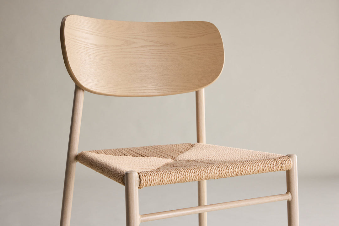 Venture Home Polly Dining Chair - Whitewash / Beige  Nature rope