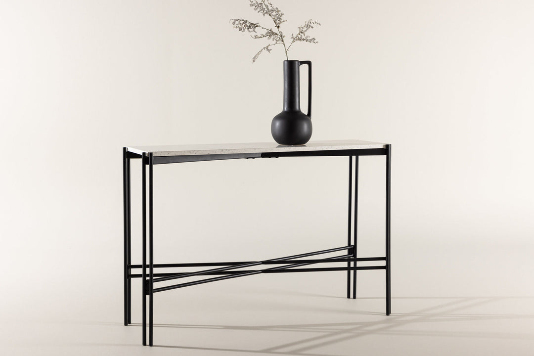 Venture Home Razzia Side Table 110*30*75 White Terazzo / Black