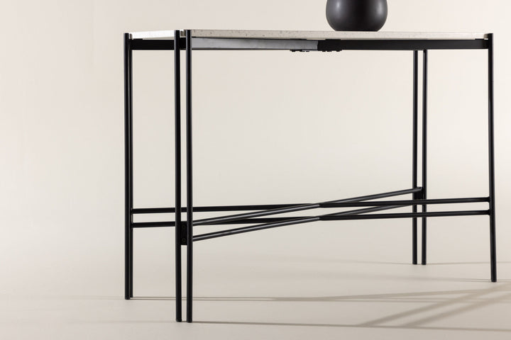 Venture Home Razzia Side Table 110*30*75 White Terazzo / Black