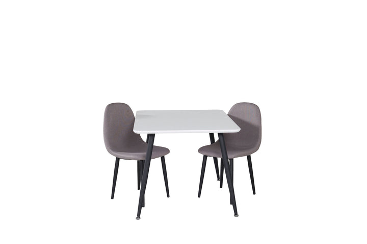 Venture Home Polar Dining Table 80*60 XXS - White / Black +Polar dining Chair XXS -  Grey _2