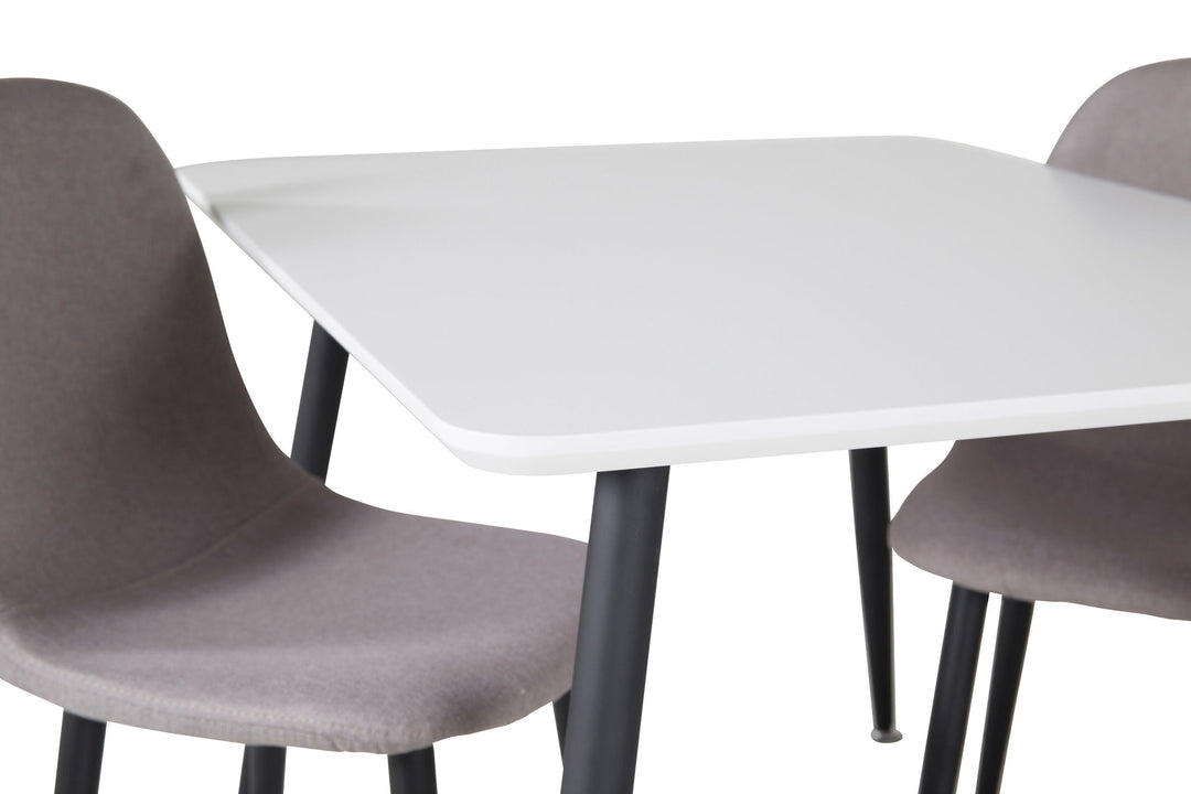 Venture Home Polar Dining Table 80*60 XXS - White / Black +Polar dining Chair XXS -  Grey _2