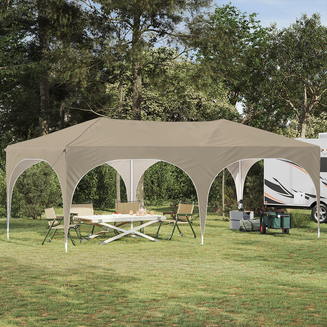 Pop-up Festtelt 575 x 288 x 245 cm Cremefarvet Oxford stof