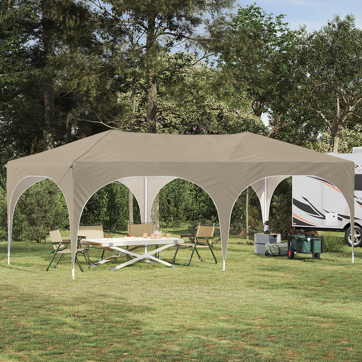 Pop-up Festtelt 575 x 288 x 245 cm Cremefarvet Oxford stof