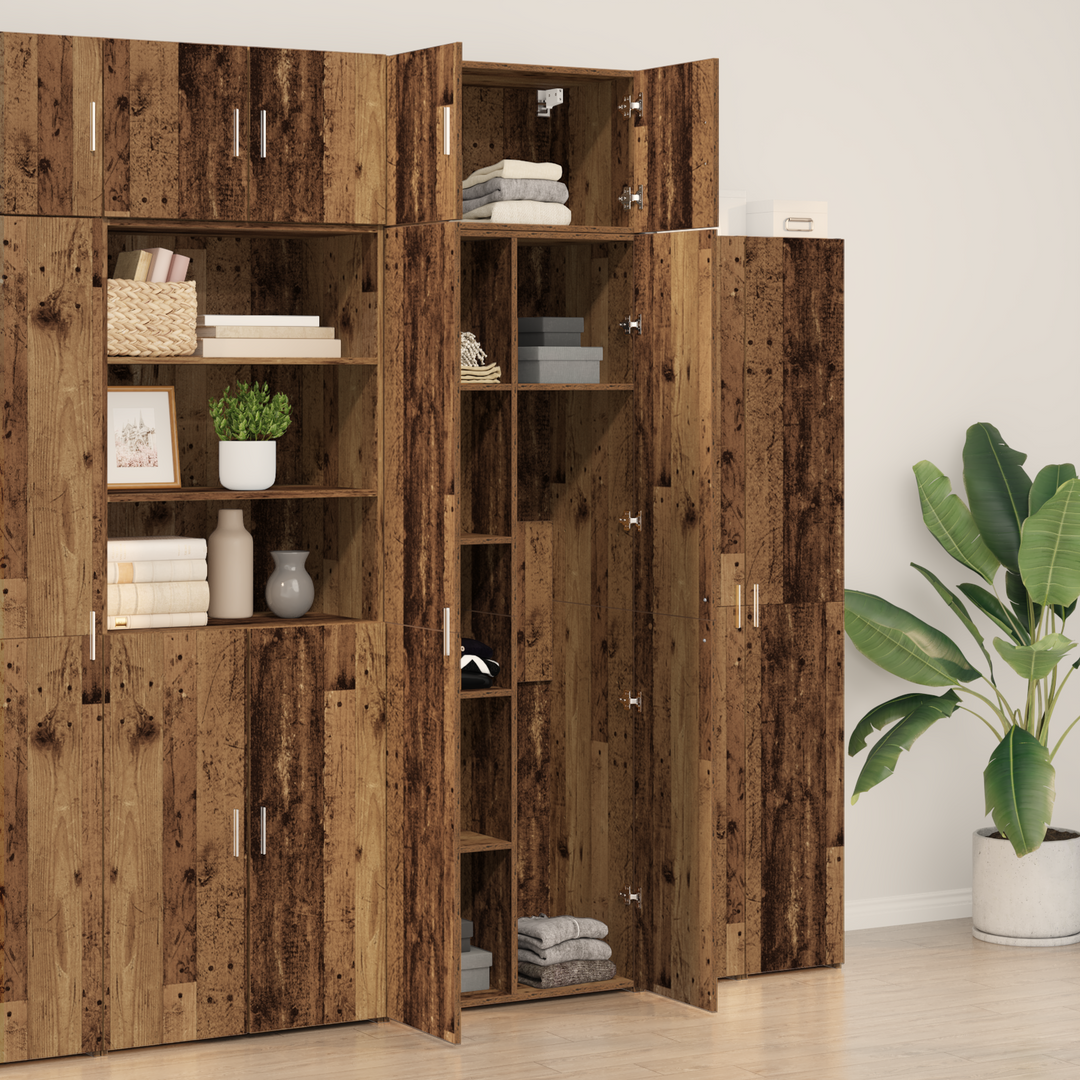 Opbevaringsskab 2 pcs Gammelt træ 70 x 42,5 x 185 cm