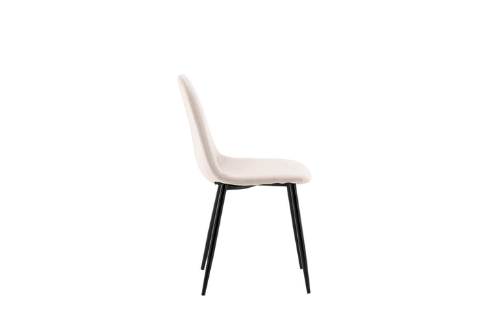 Venture Home Polar Dining Chair 2-pack - Black Legs / Beige Velvet