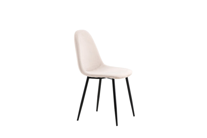 Venture Home Polar Dining Chair 2-pack - Black Legs / Beige Velvet