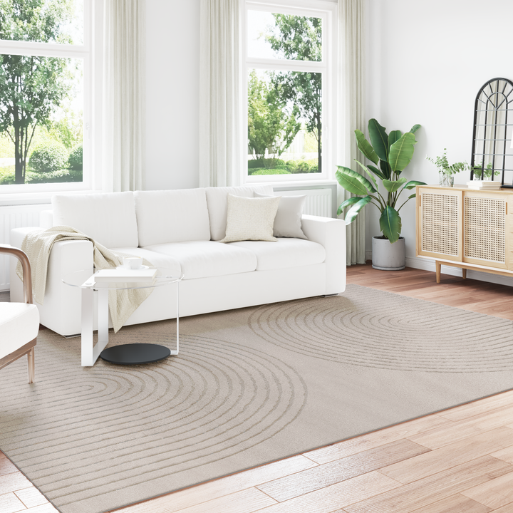 Områdetæpper Rektangulær GALATI Beige 280 x 200 cm Polyester
